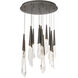 Beyond Solitude LED 23 inch Antique Nickel Multi-Light Pendant Ceiling Light, Round Canopy