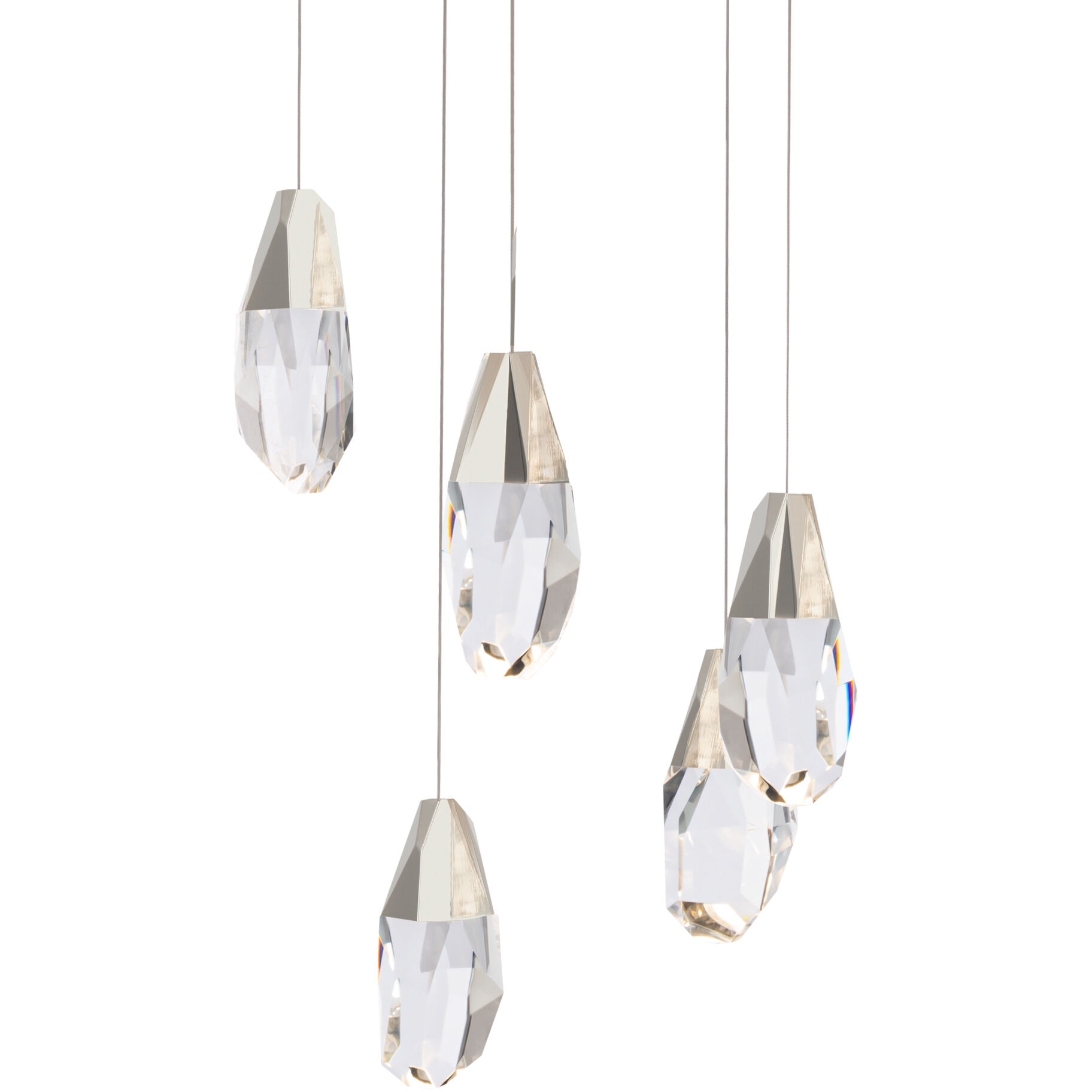 Martini LED 17 inch Polished Nickel Multi-Light Pendant Ceiling Light in Optic, Beyond