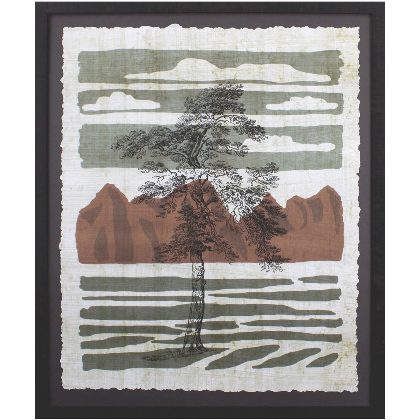 Arboria Green and Orange and Neutral and Brown Framed Art, Propac