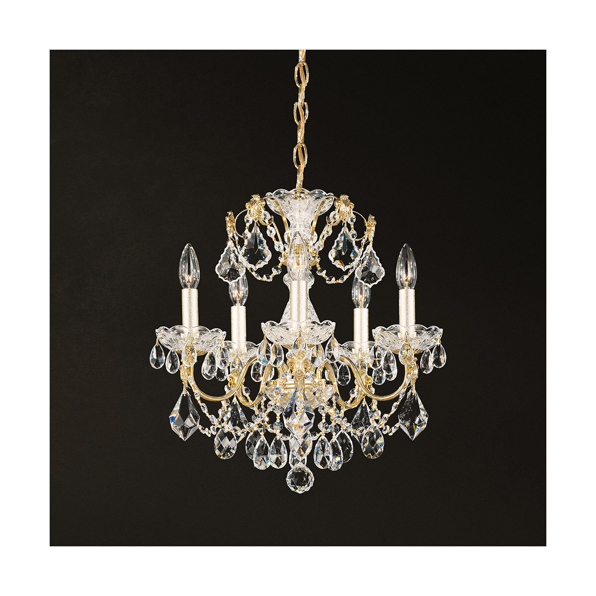 Century 5 Light 17 inch Polished Silver Chandelier Ceiling Light