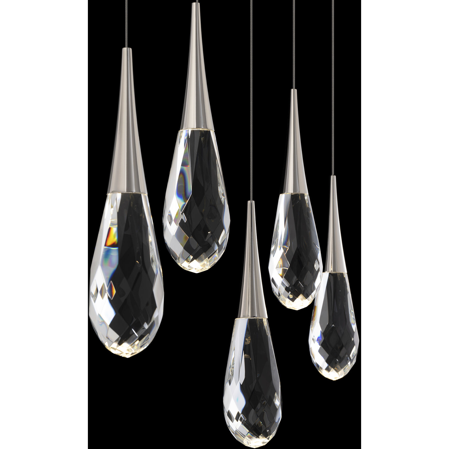 Beyond Hibiscus LED 5.5 inch Polished Nickel Multi-Light Pendant Ceiling Light, Linear Canopy