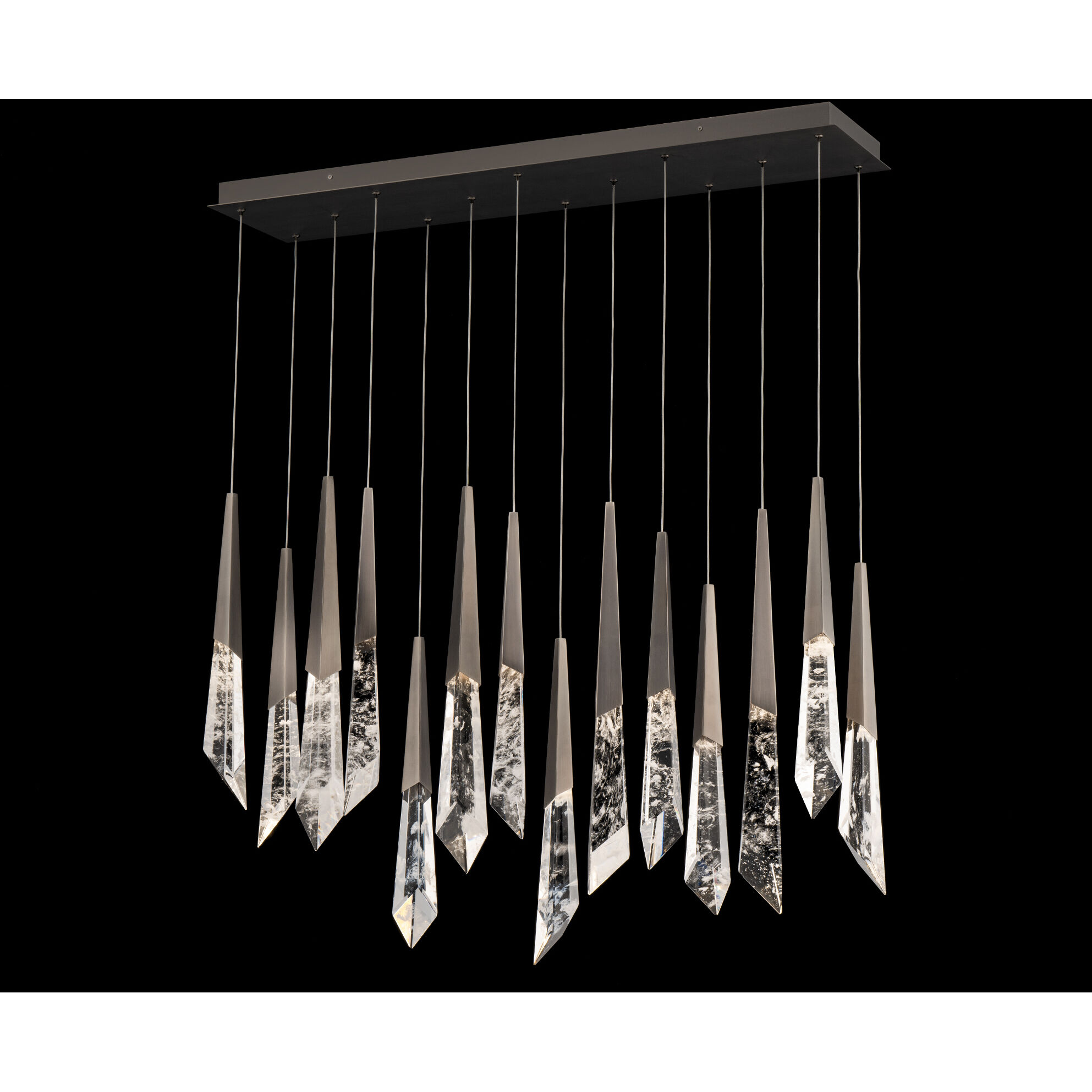 Beyond Solitude LED 40 inch Antique Nickel Multi-Light Pendant Ceiling Light, Square Canopy