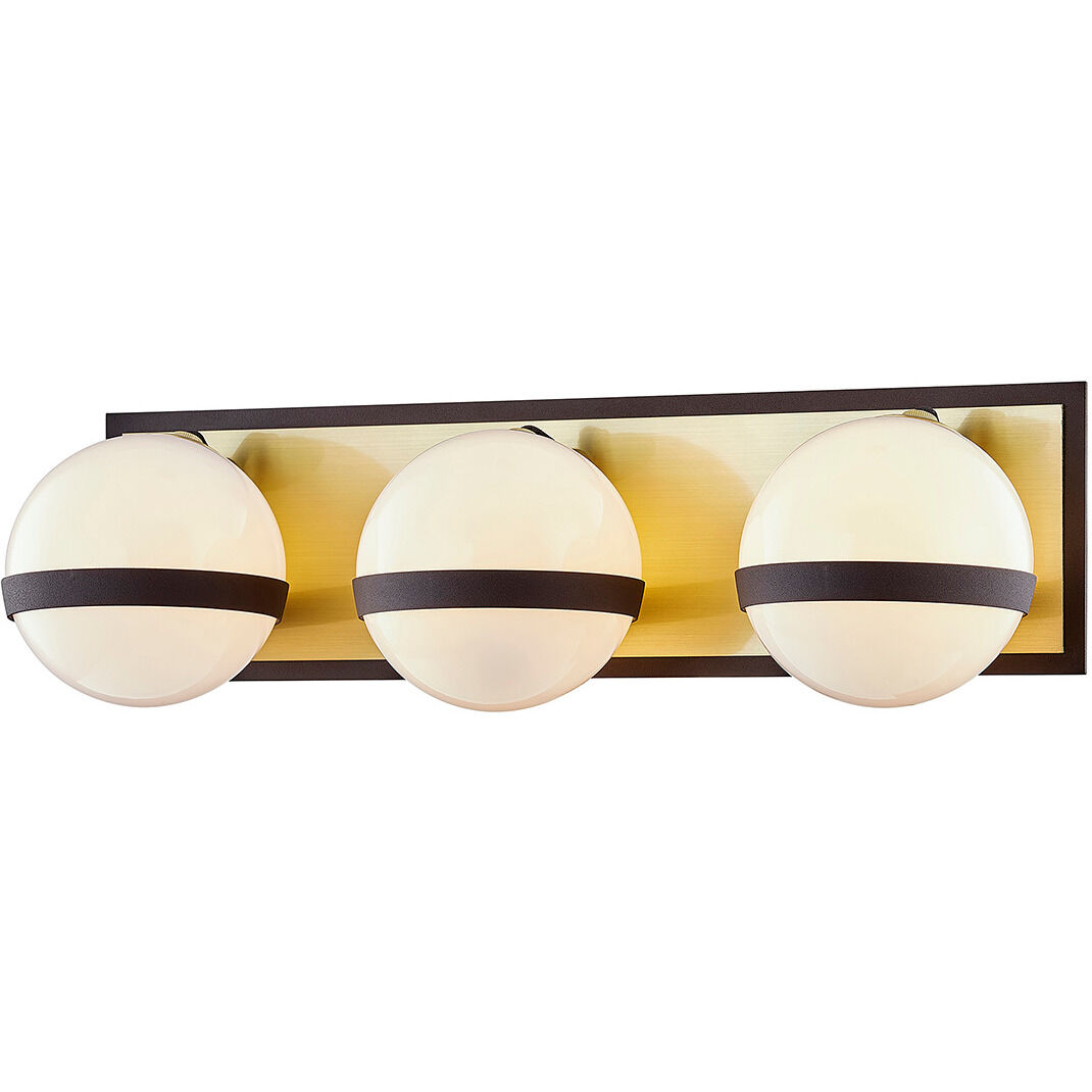 Ace 3 Light 19.75 inch Textured Bronze/Brushed Brass Bath Vanity Wall Light