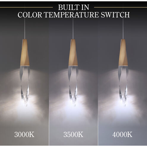 Beyond Kindjal LED 9.5 inch Aged Brass Multi-Light Pendant Ceiling Light, Linear Canopy