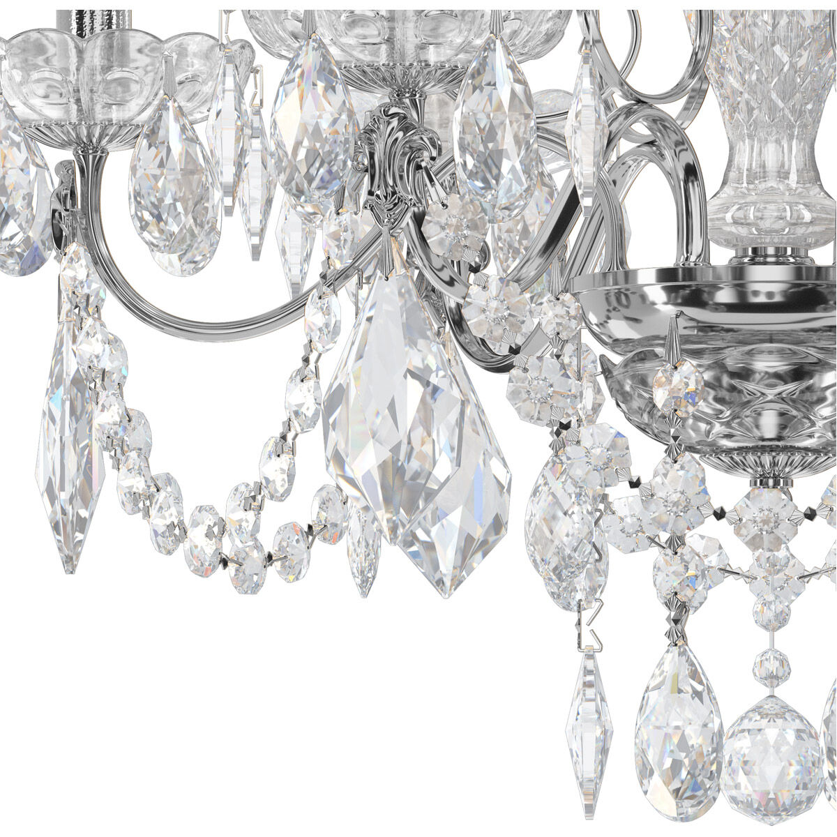 Century 6 Light 21 inch Polished Silver Chandelier Ceiling Light
