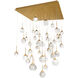 Beyond Quest LED 36 inch Aged Brass Multi-Light Pendant Ceiling Light, Square Canopy