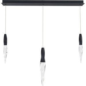 Beyond Kindjal LED 5.5 inch Black Multi-Light Pendant Ceiling Light, Linear Canopy