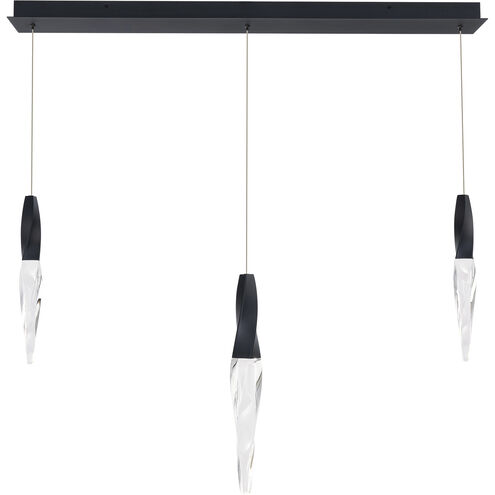 Beyond Kindjal LED 5.5 inch Black Multi-Light Pendant Ceiling Light, Linear Canopy