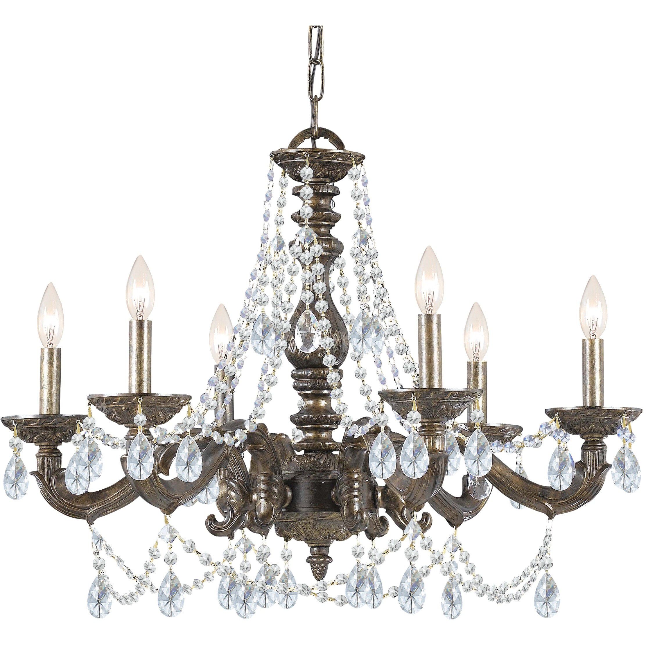 Paris Market 6 Light 28 inch Venetian Bronze Chandelier Ceiling Light in Clear Hand Cut