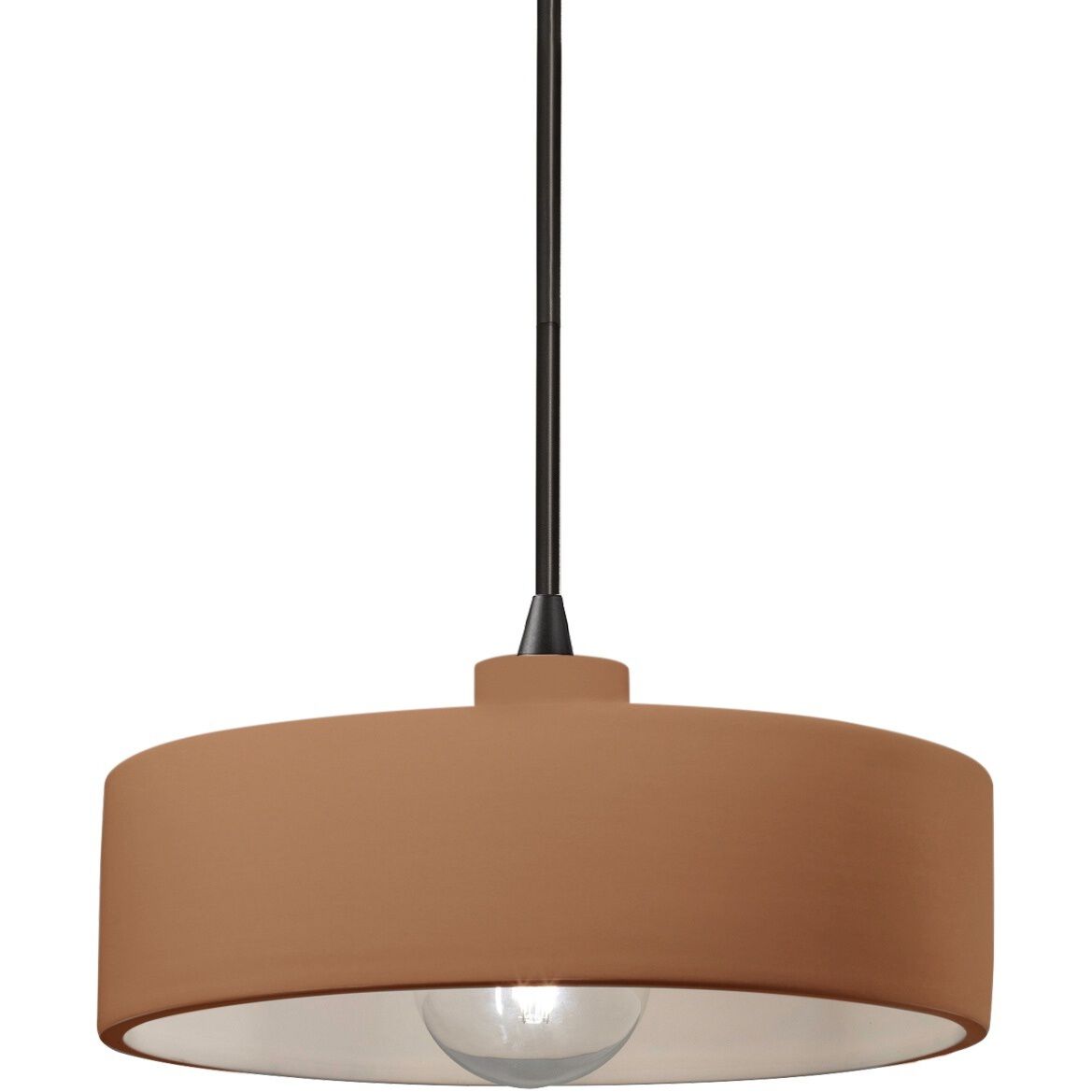Radiance 1 Light 12 inch Adobe and Matte Black Pendant Ceiling Light