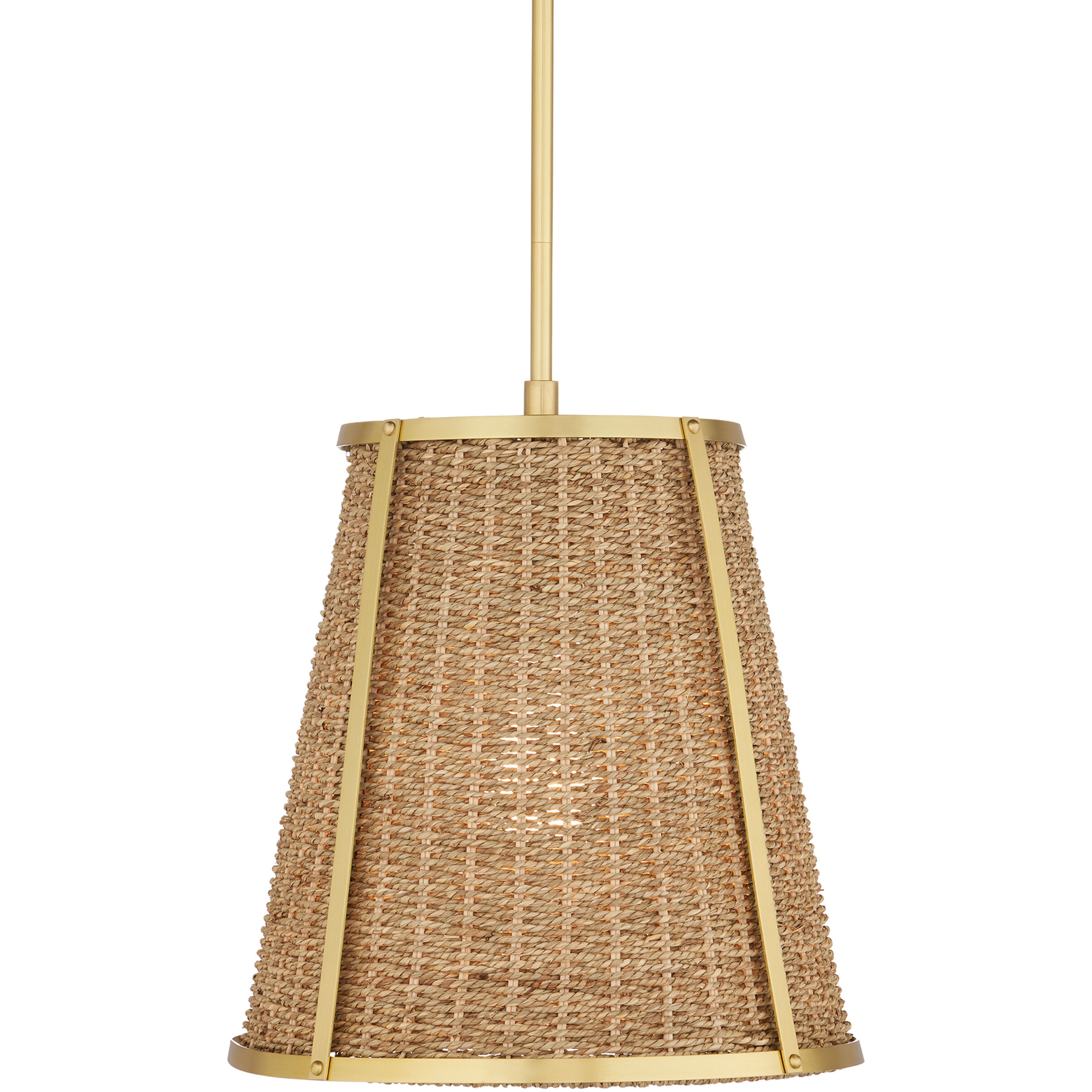 Deauville 1 Light 14 inch Natural/Polished Brass Pendant Ceiling Light, Suzanne Duin Collection