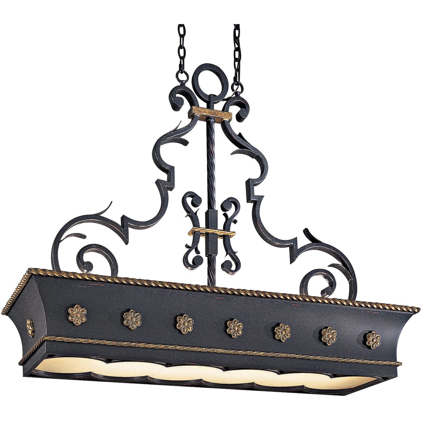 Montparnasse 12 Light 46.5 inch French Coal with Gold Leaf Island Light Ceiling Light