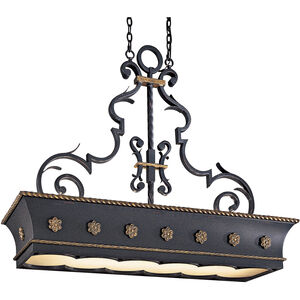 Montparnasse 12 Light 46.5 inch French Coal with Gold Leaf Island Light Ceiling Light