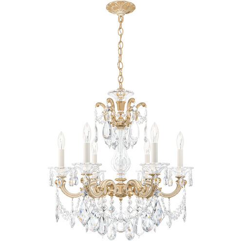 La Scala 6 Light 23 inch Parchment Gold Chandelier Ceiling Light in Parchment Gold Cast