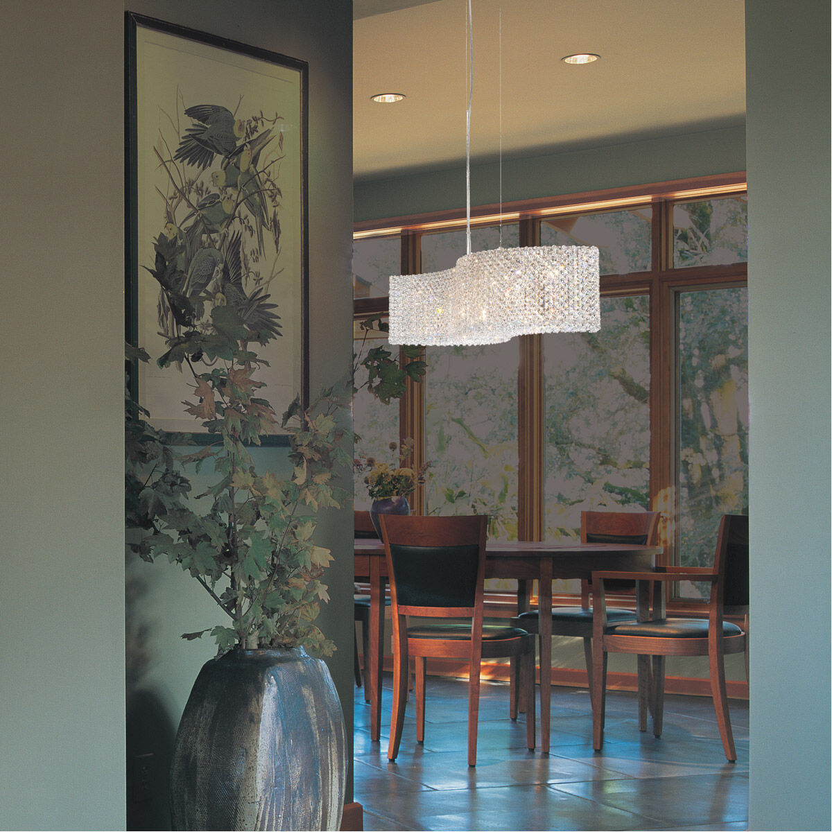 Refrax 13 Light 32 inch Stainless Steel Linear Pendant Ceiling Light in Swarovski