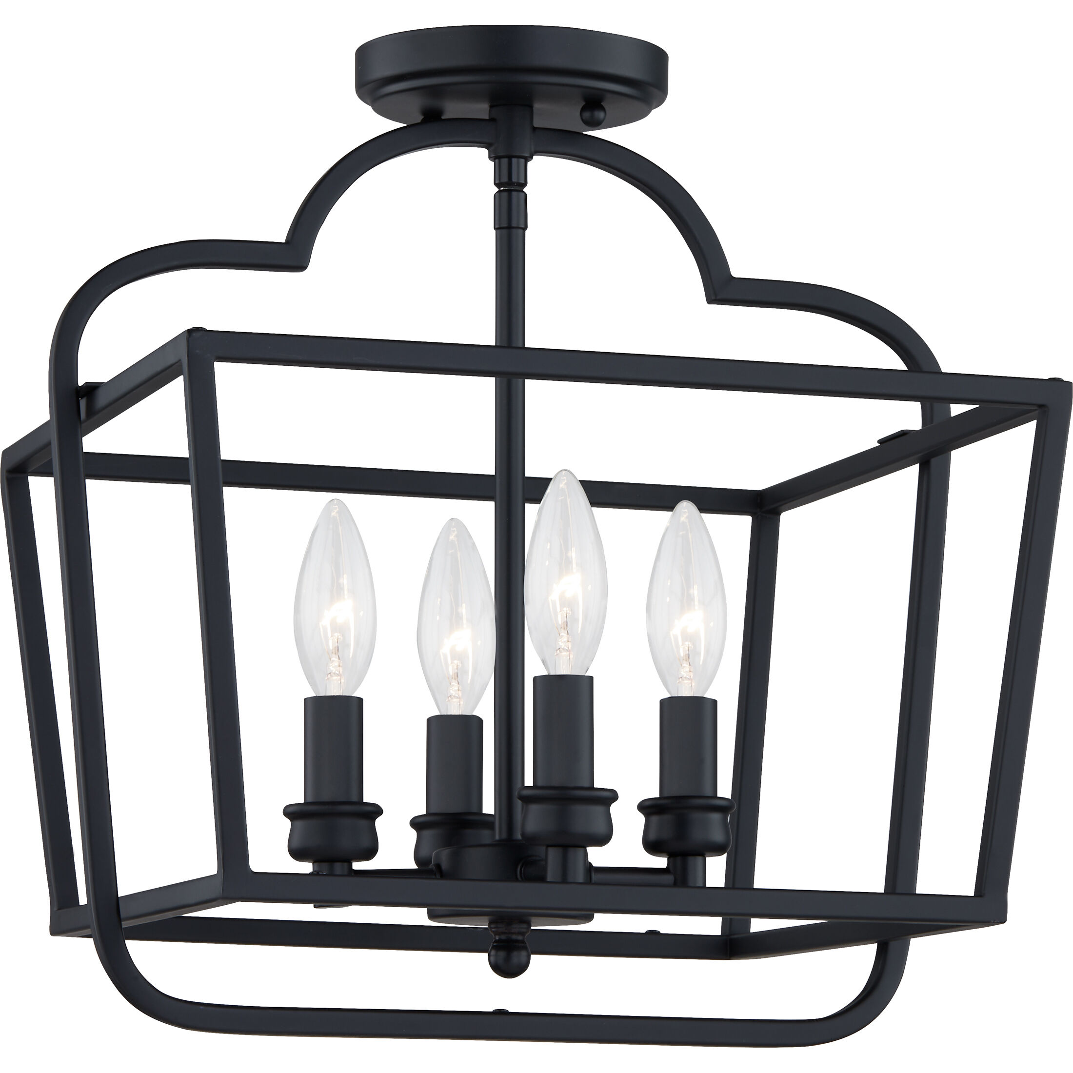 Blanche 4 Light 14 inch Matte Black Semi-Flush Mount Ceiling Light