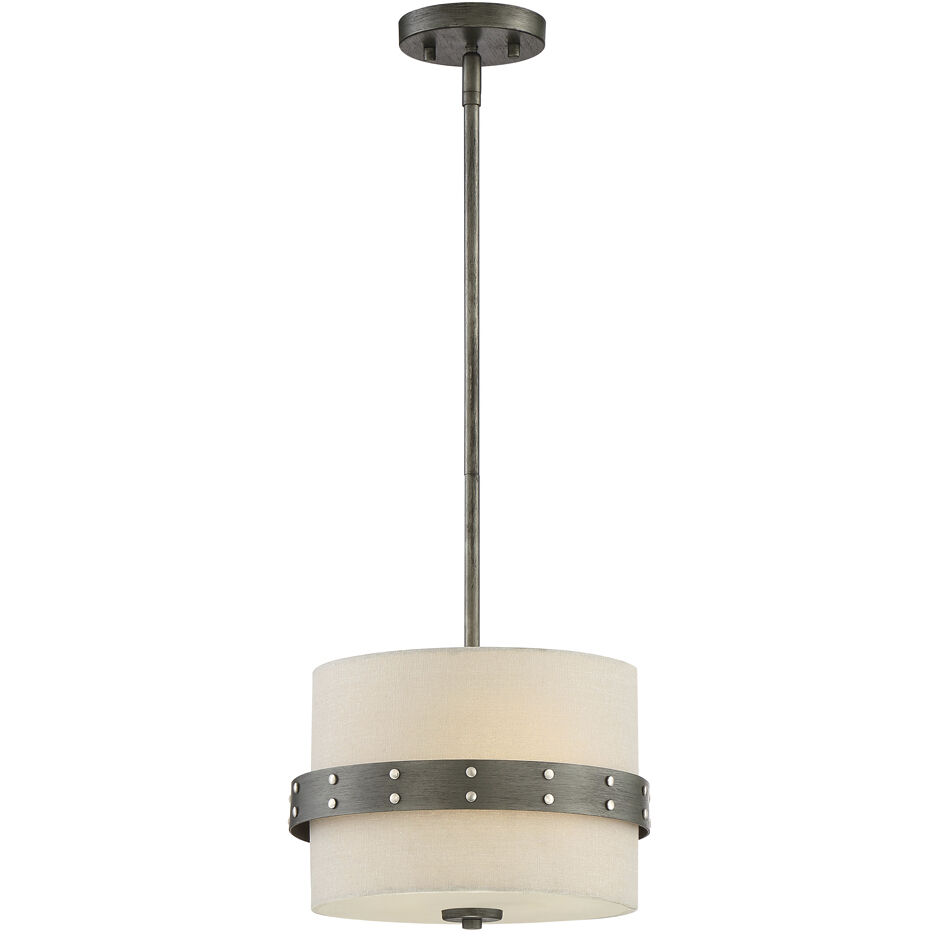 Garrett 2 Light 11.75 inch Weathered Iron Mini Pendant Ceiling Light
