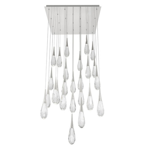 Beyond Hibiscus LED 28 inch Polished Nickel Multi-Light Pendant Ceiling Light, Square Canopy