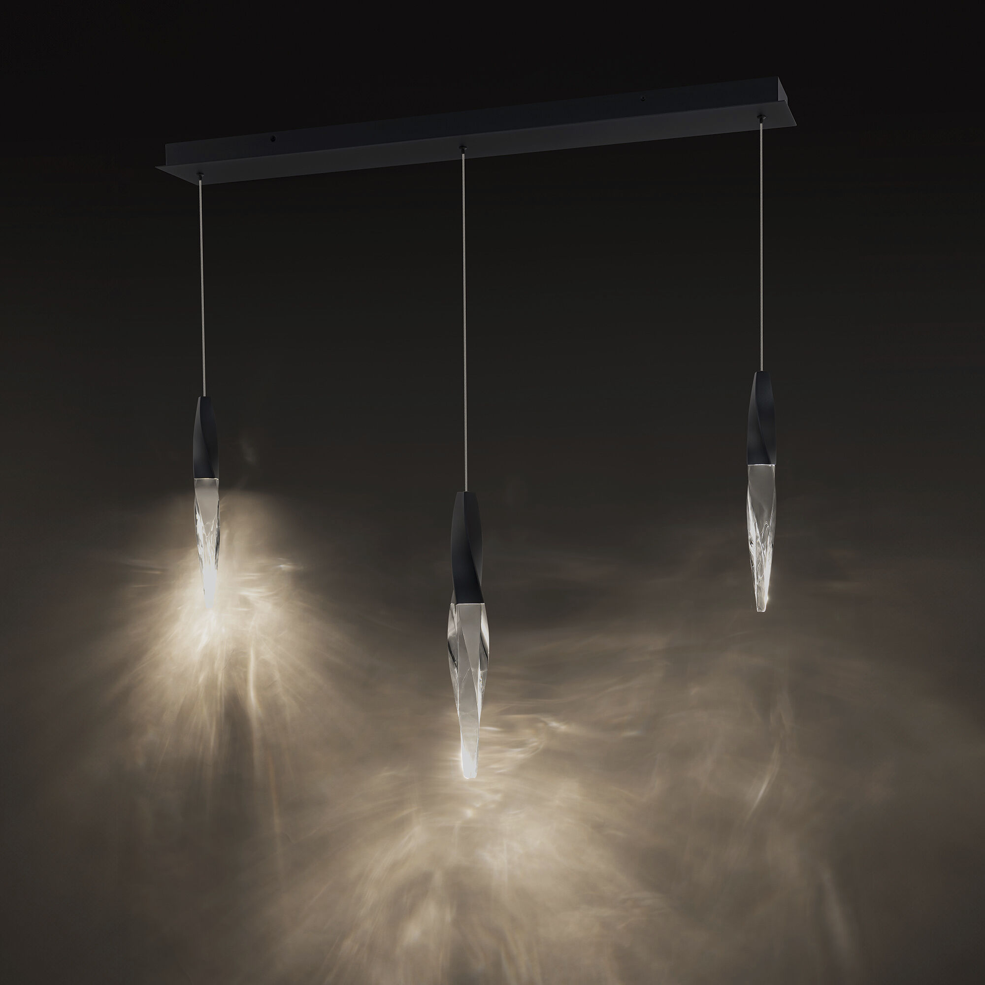 Beyond Kindjal LED 5.5 inch Black Multi-Light Pendant Ceiling Light, Linear Canopy