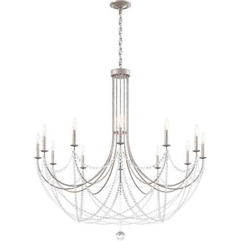 Verdana 12 Light Antique Silver Chandelier Ceiling Light in Optic