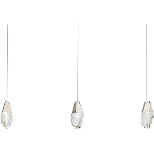 Beyond Martini LED 5.5 inch Polished Nickel Multi-Light Pendant Ceiling Light in Optic, Linear Canopy