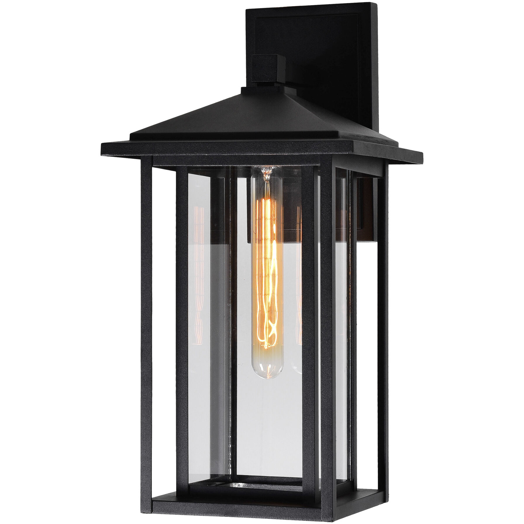 Crawford 1 Light 18.2 inch Black Outdoor Wall Light