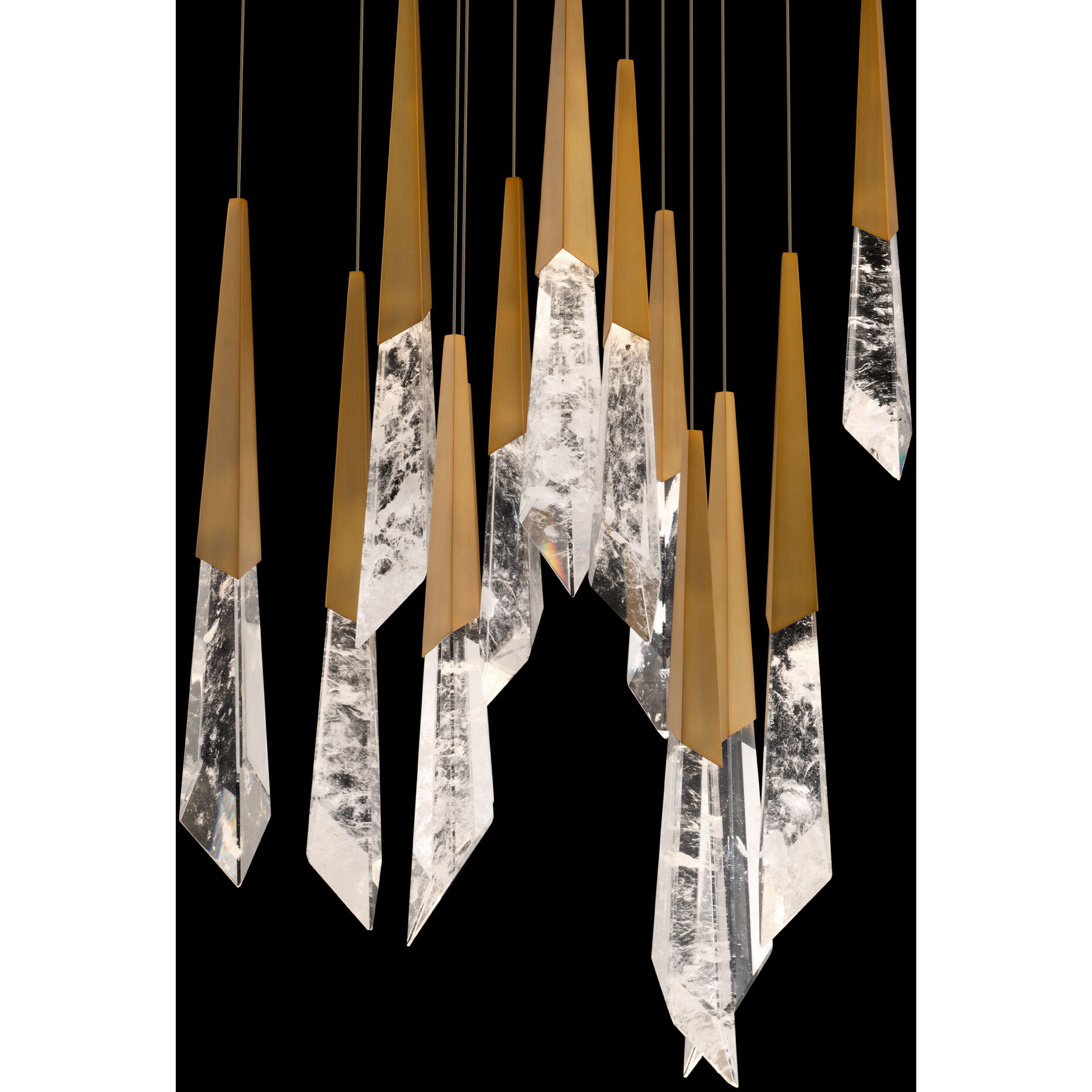 Beyond Solitude LED 20 inch Aged Brass Multi-Light Pendant Ceiling Light, Square Canopy