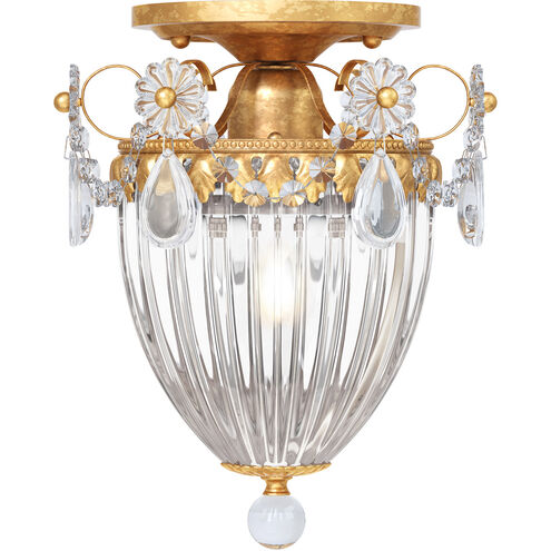 Bagatelle 1 Light 8 inch Heirloom Gold Semi Flush Mount Ceiling Light in Bagatelle Swarovski