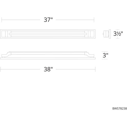 Aberdeen LED 38 inch Black Bath Vanity & Wall Light, Beyond
