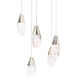 Beyond Martini LED 17 inch Polished Nickel Multi-Light Pendant Ceiling Light in Optic Haze, Beyond