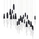 Beyond Kindjal LED 12 inch Black Multi-Light Pendant Ceiling Light, Linear Canopy