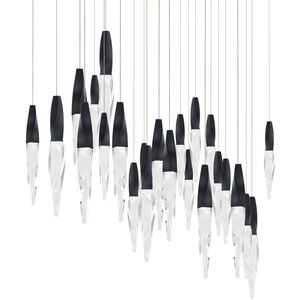 Beyond Kindjal LED 12 inch Black Multi-Light Pendant Ceiling Light, Linear Canopy