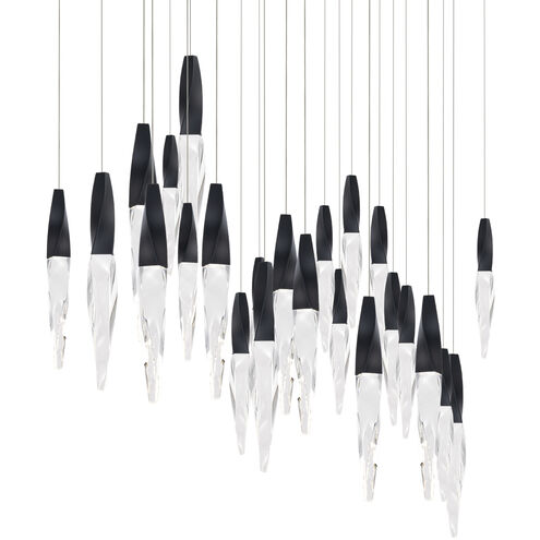 Beyond Kindjal LED 12 inch Black Multi-Light Pendant Ceiling Light, Linear Canopy