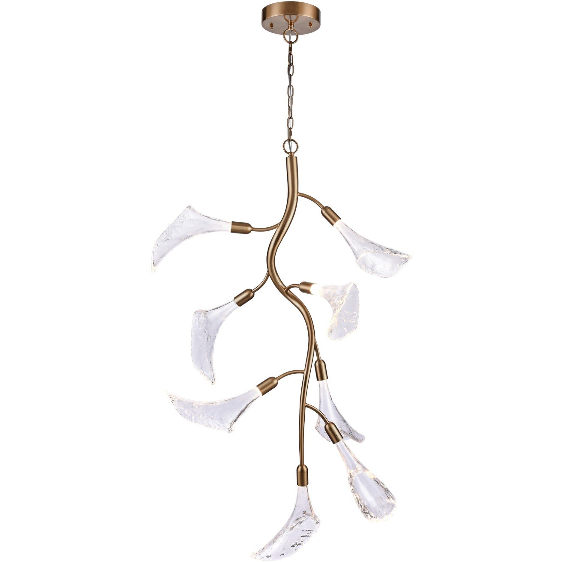 Calla LED 26 inch Natural Brass Chandelier Ceiling Light