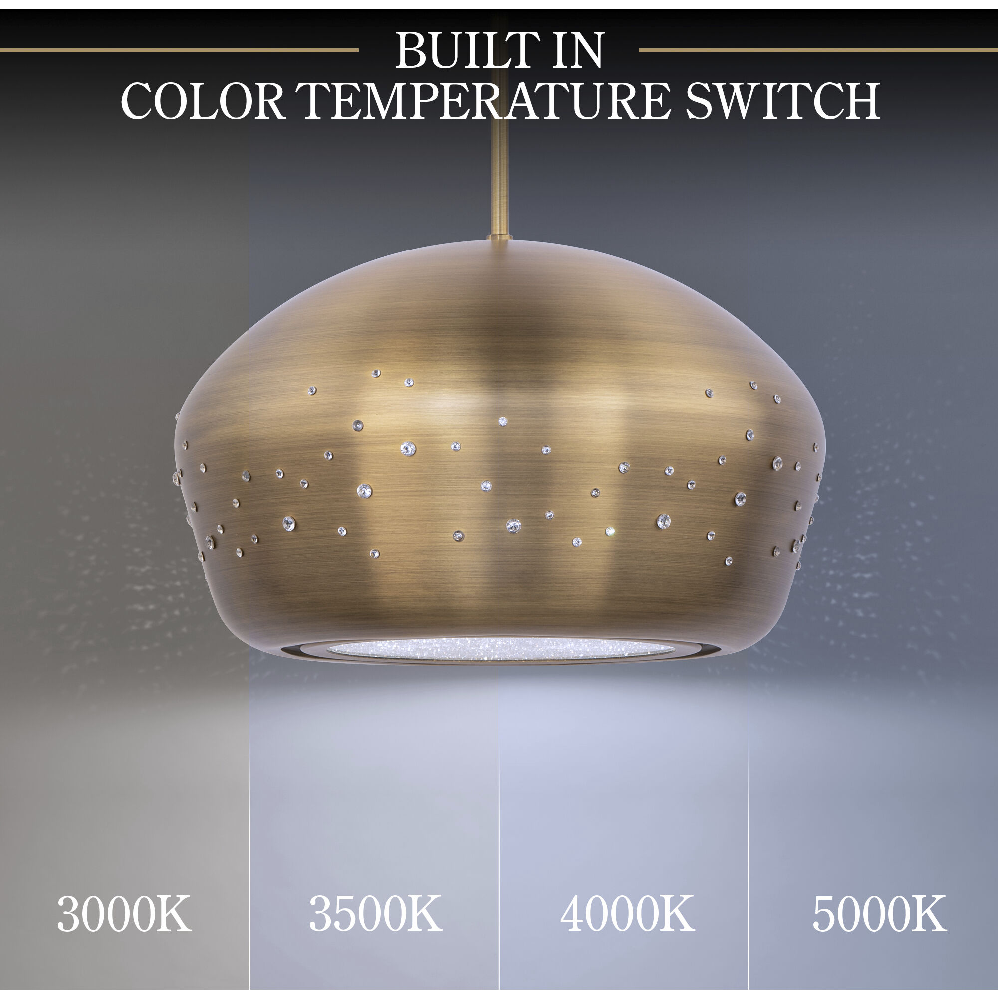 Beyond Astral LED 13 inch Aged Brass Pendant Ceiling Light