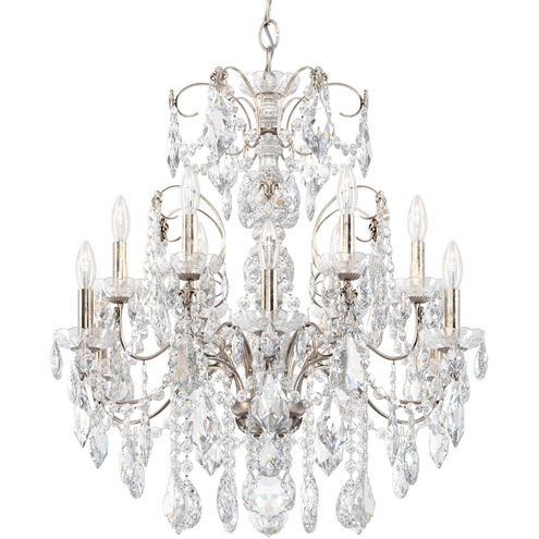 Century 12 Light Heirloom Silver Chandelier Ceiling Light, Adjustable Height