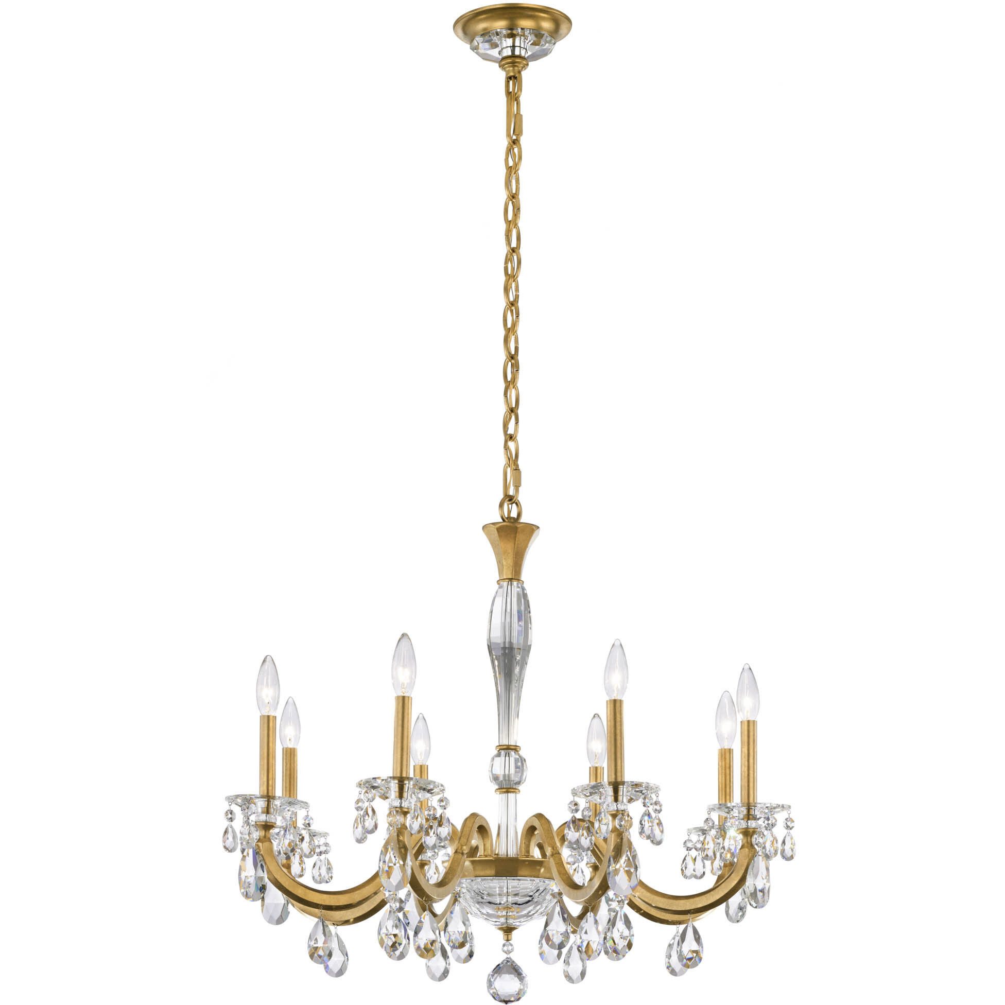 San Marco 8 Light 32.3 inch Heirloom Gold Chandelier Ceiling Light, Schonbek Signature