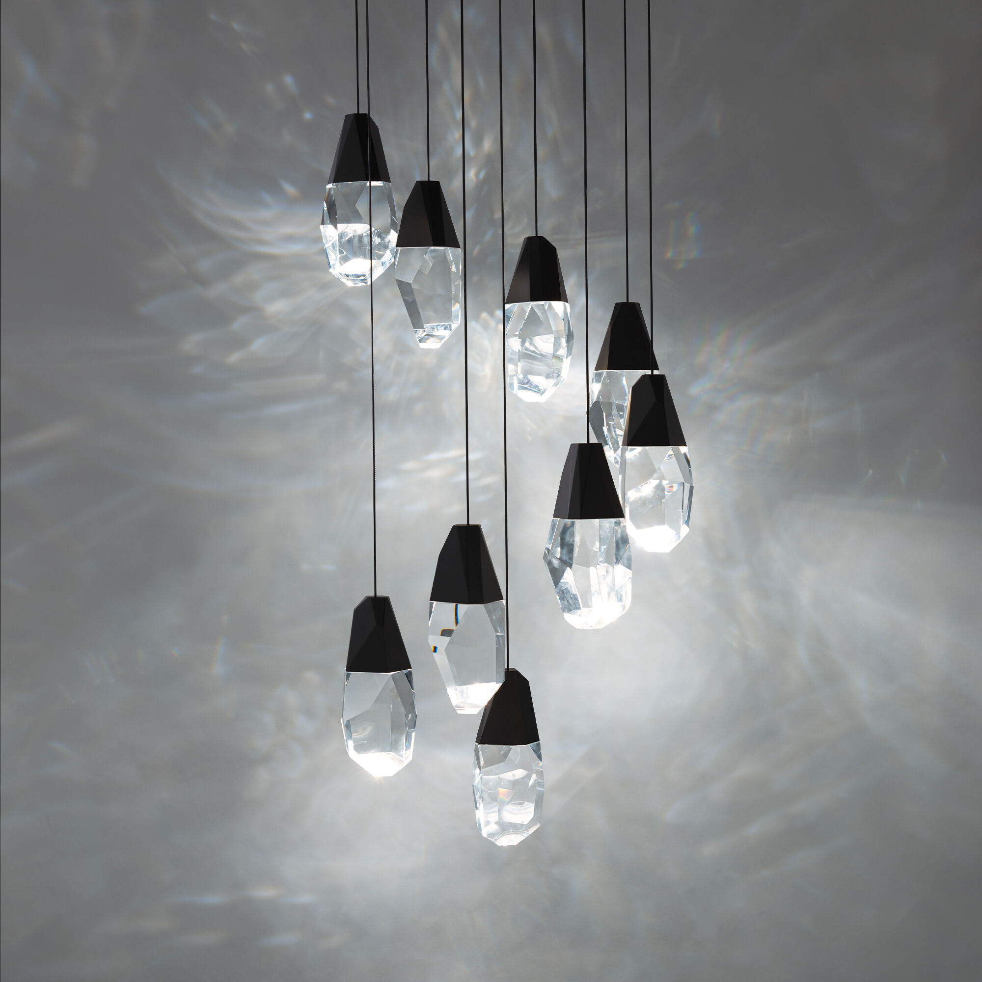 Martini LED 17 inch Black Multi-Light Pendant Ceiling Light in Optic, Beyond