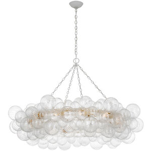 Julie Neill Talia LED 53.5 inch Plaster White and Clear Swirled Glass Ring Chandelier Ceiling Light