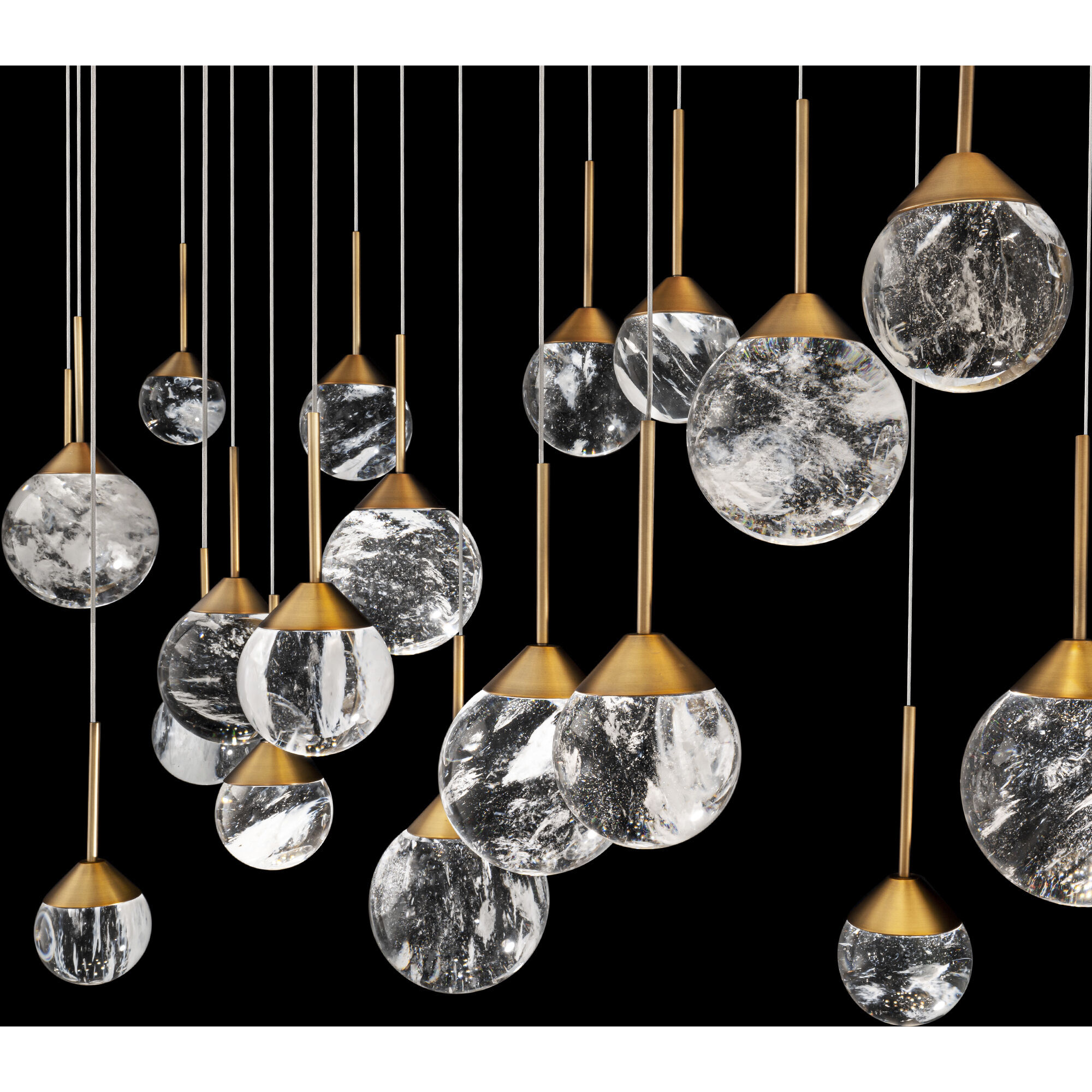 Beyond Quest LED 12 inch Aged Brass Multi-Light Pendant Ceiling Light, Linear Canopy