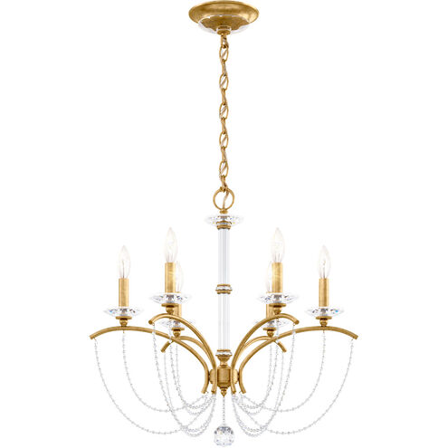 Priscilla 6 Light Heirloom Gold Chandelier Ceiling Light in Optic, Adjustable Height