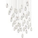 Beyond Martini LED 36 inch Polished Nickel Multi-Light Pendant Ceiling Light in Optic Haze, Square Canopy