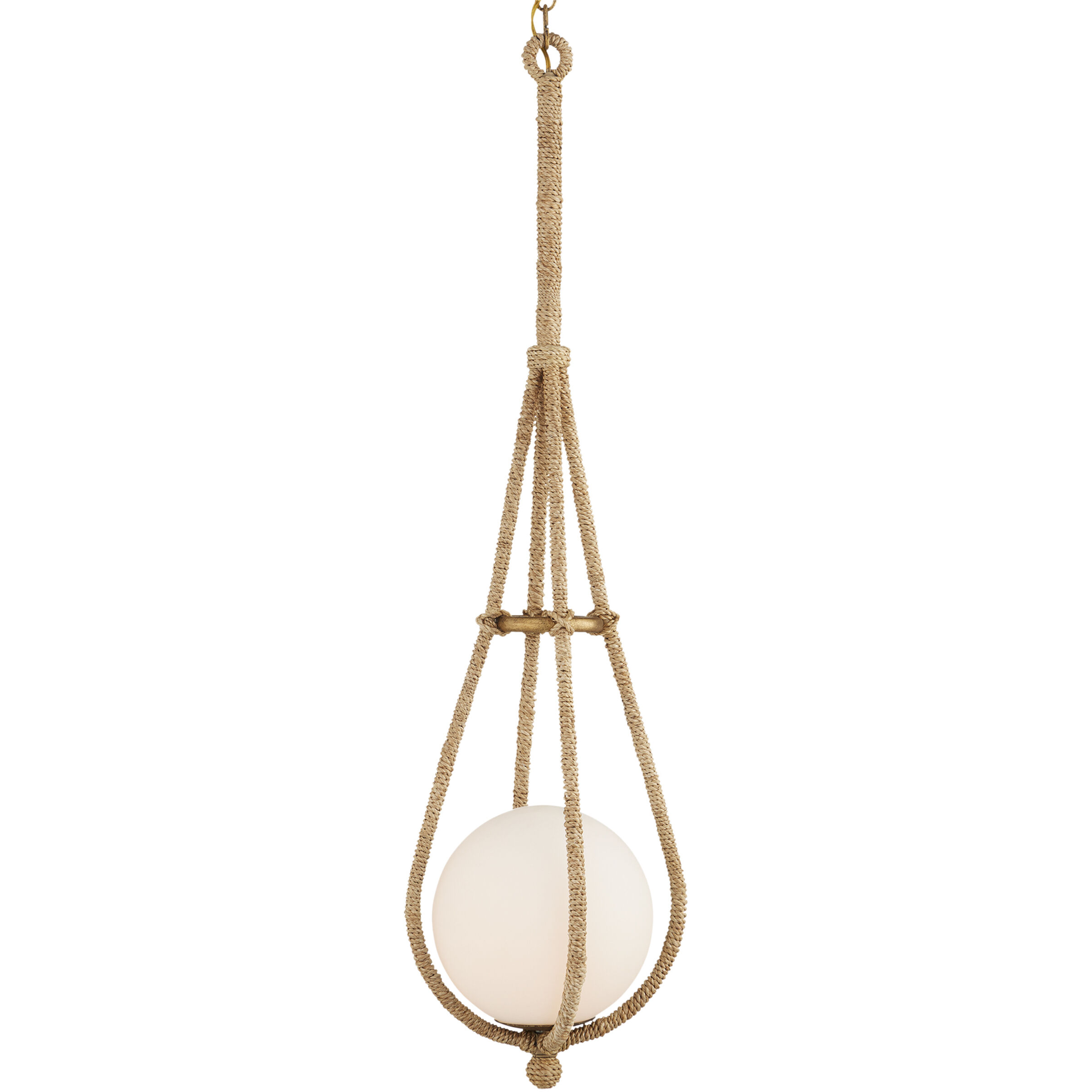 Passageway 1 Light 7.5 inch Natural and Dorado Gold and Frosted White Pendant Ceiling Light