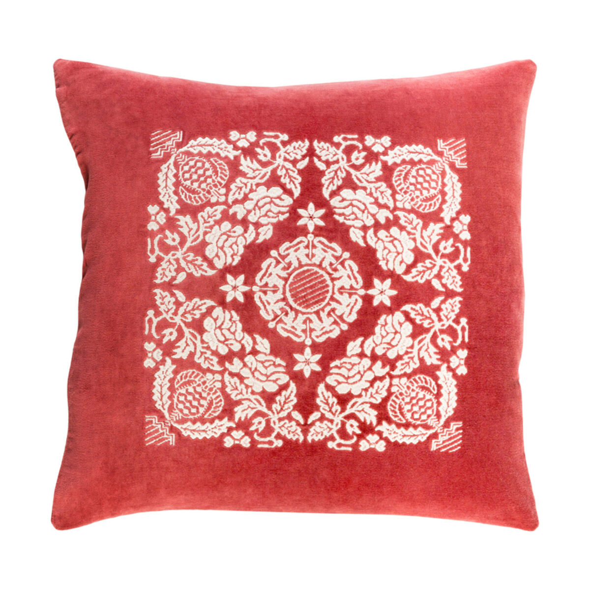 Smithsonian 18 X 18 inch Red and Off-White Pillow Cover
