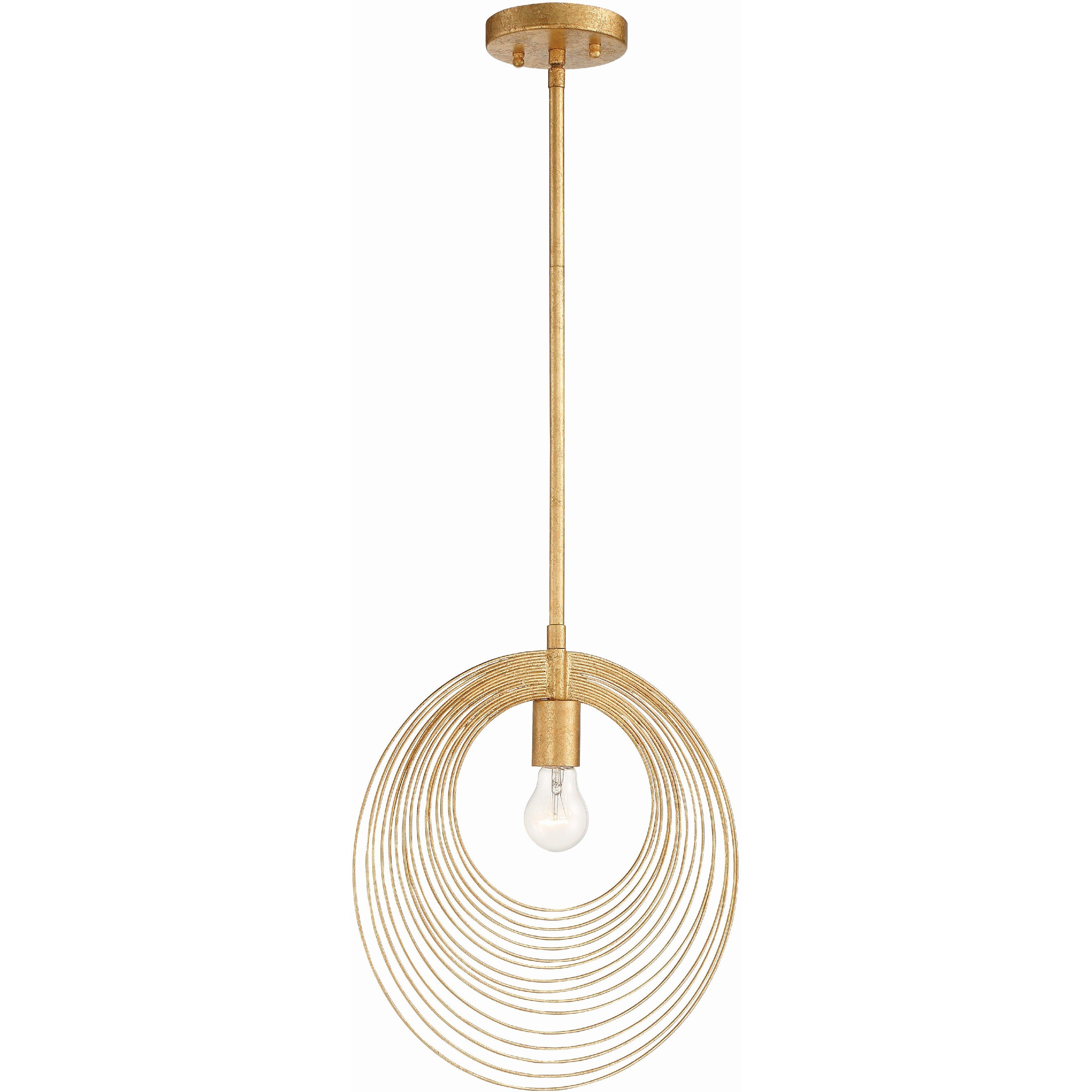 Doral 1 Light 14 inch Renaissance Gold Mini Pendant Ceiling Light
