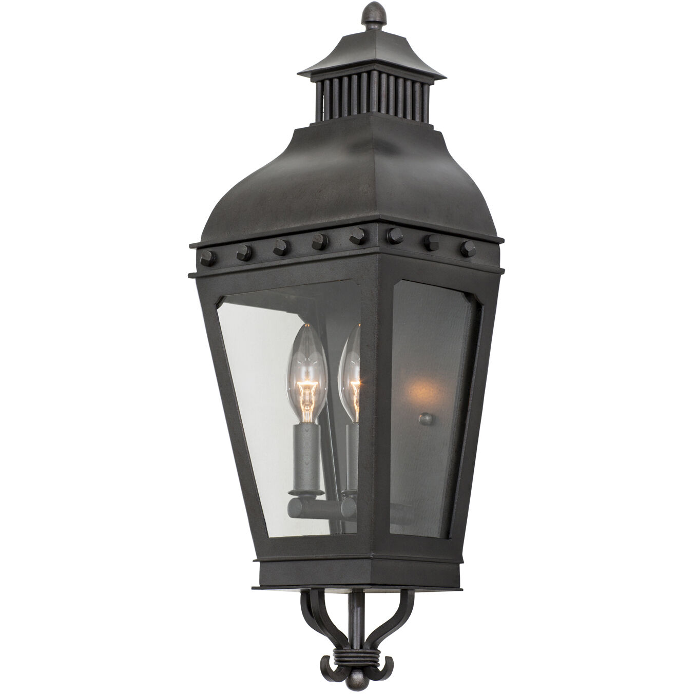 Kalco Winchester Outdoor 2 Light 8 inch Aged Iron Wall Pocket Wall Light 403320AI - Open Box