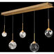 Beyond Quest LED 5.5 inch Aged Brass Multi-Light Pendant Ceiling Light, Linear Canopy