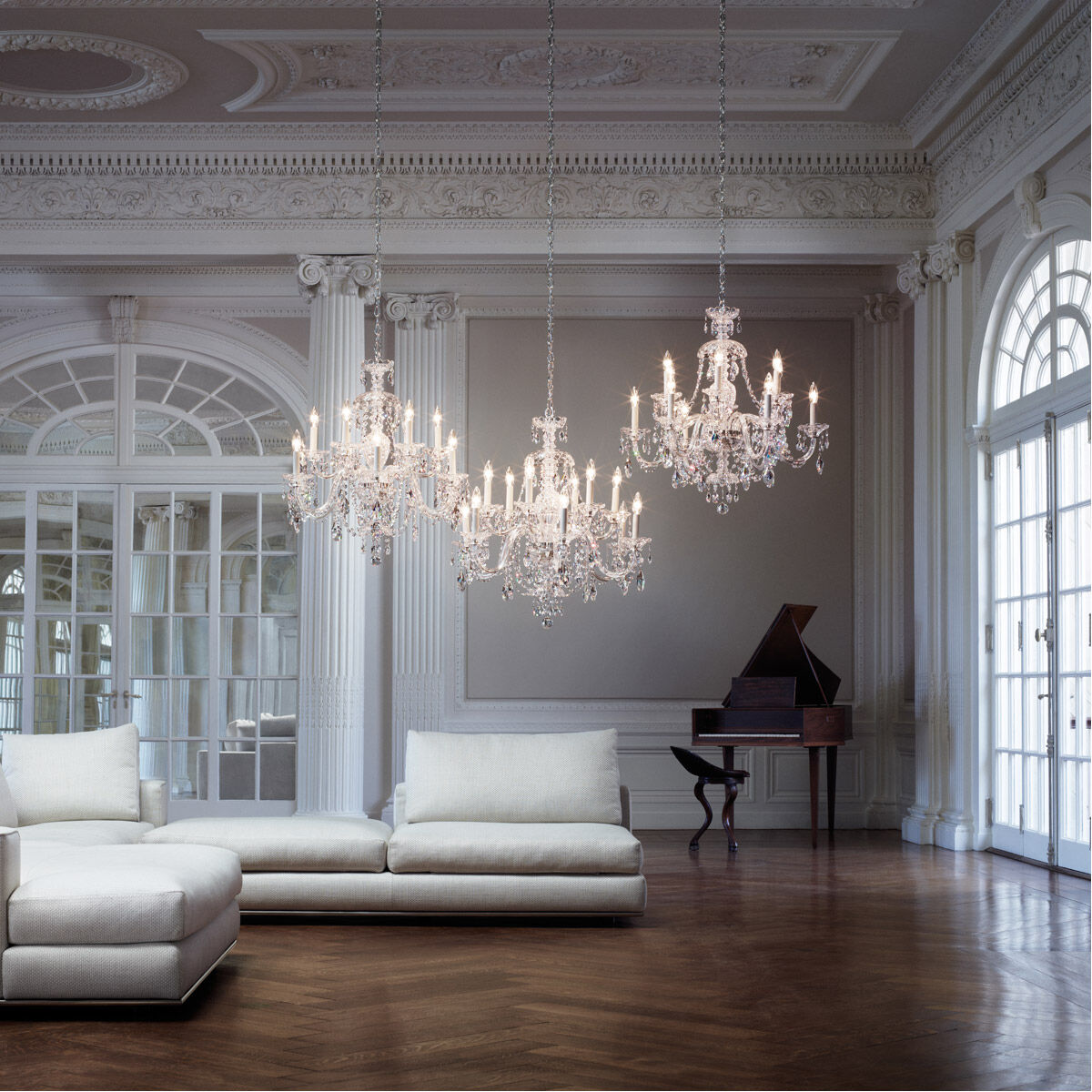 Sterling 12 Light 29 inch Polished Silver Chandelier Ceiling Light in Swarovski