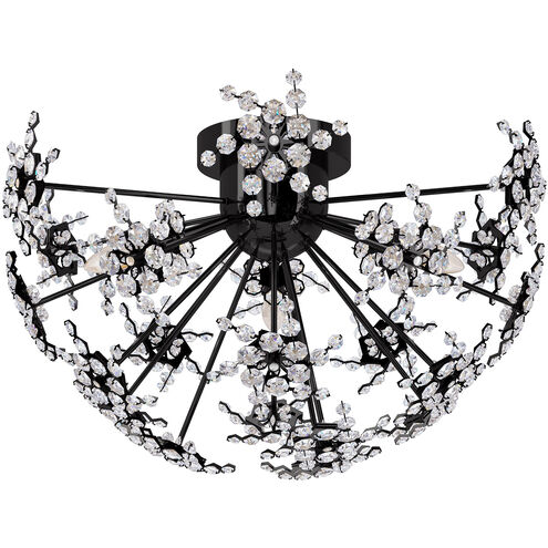 Esteracae 3 Light Jet Black Semi-Flush Mount Ceiling Light in Radiance