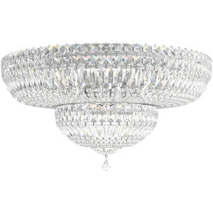 Petit Crystal Deluxe Flush Mount Ceiling Light in Polished Silver, Optic